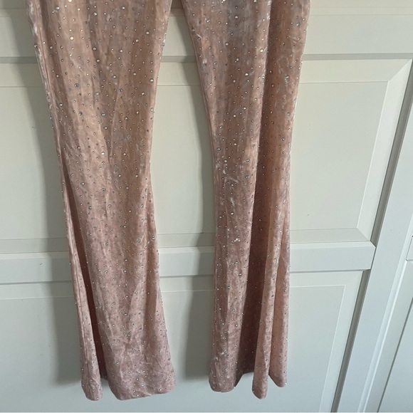 New! h:ours Janella Pant pink salmon color with sequins nwt  30735 - Picture 5 of 10